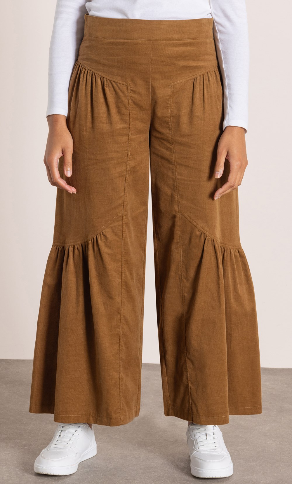 Wide Leg Palazzo Cord Trousers