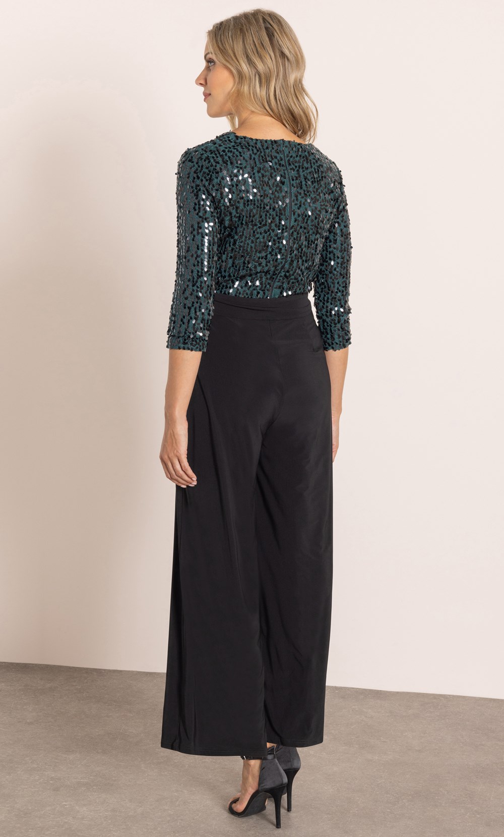 Sequinned Top Wide Leg Jumpsuit