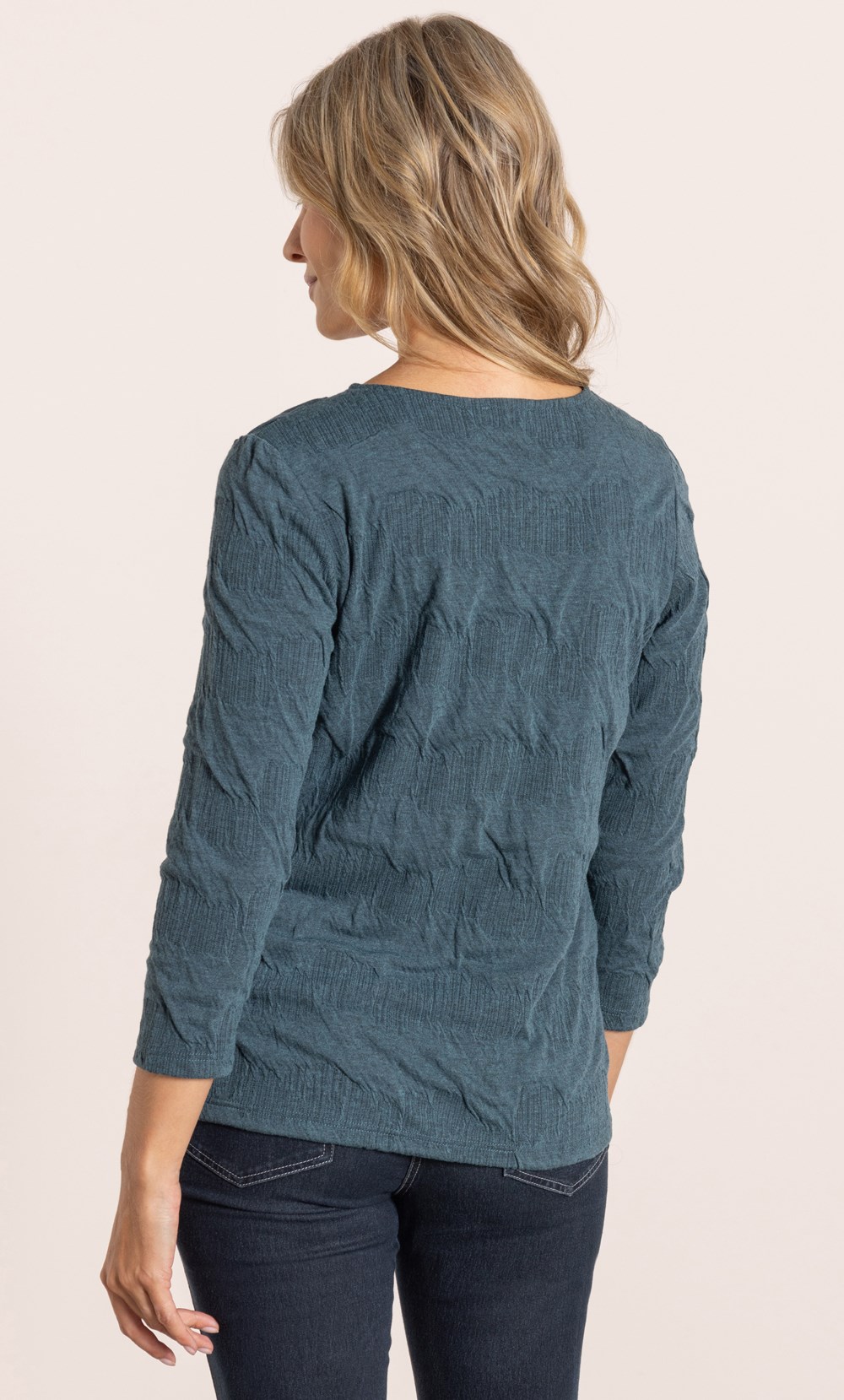 Textured Zip Front Top