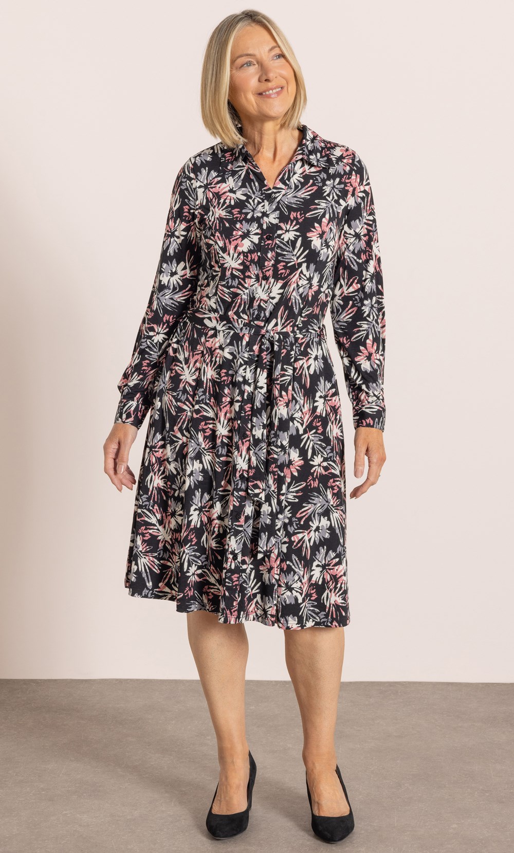 Anna Rose Printed Jersey Shirt Dress