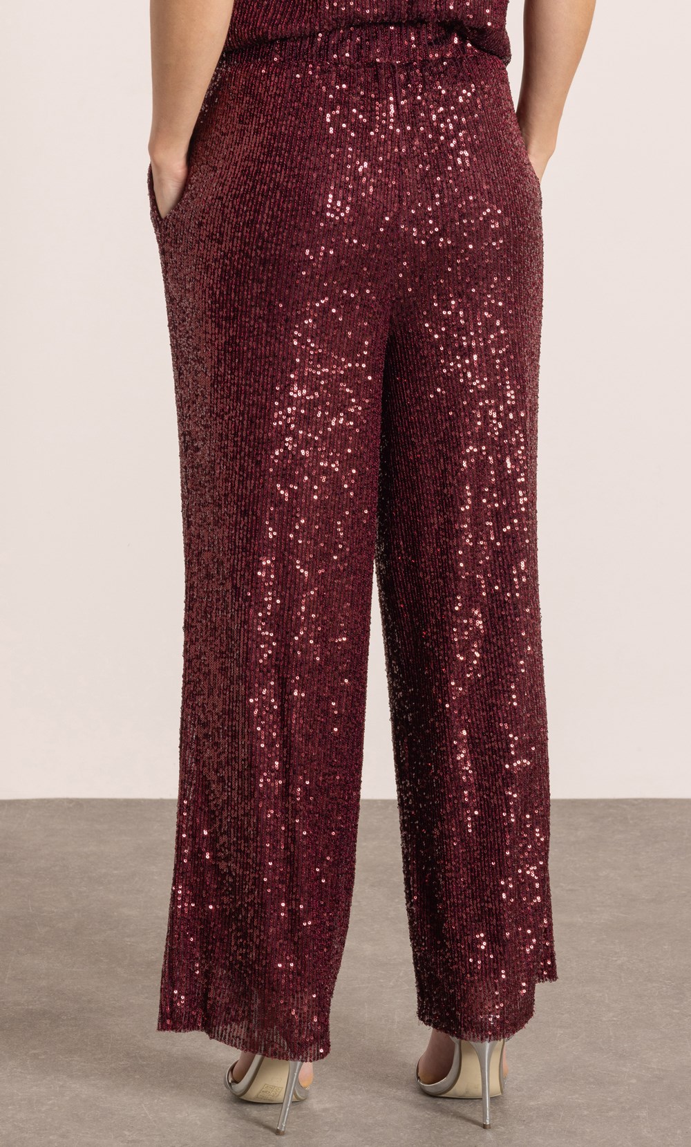 Wide Leg Sequinned Trousers