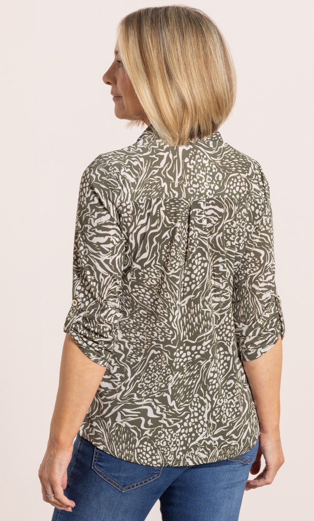 Anna Rose Printed Shimmer Top