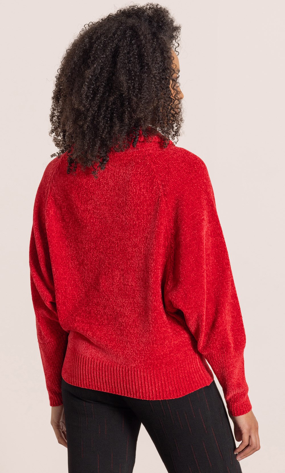 Cowl Neck Batwing Sleeve Chenille Jumper