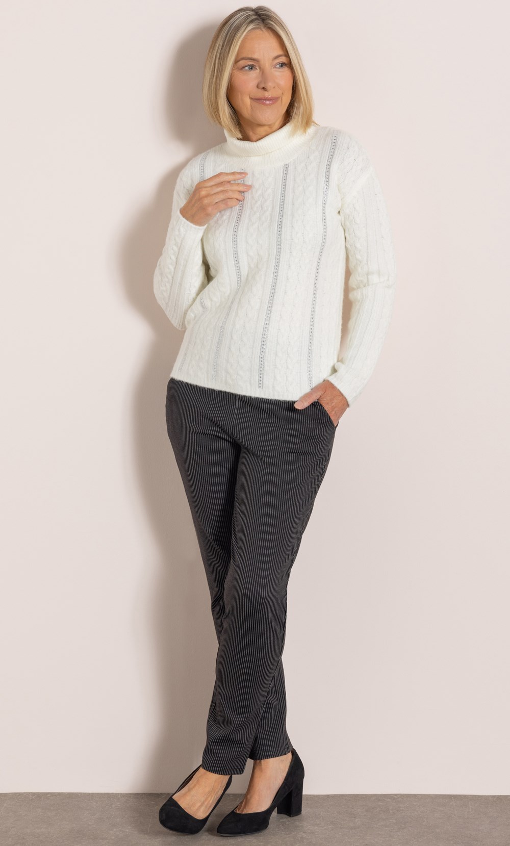 Anna Rose Embellished Roll Neck Jumper