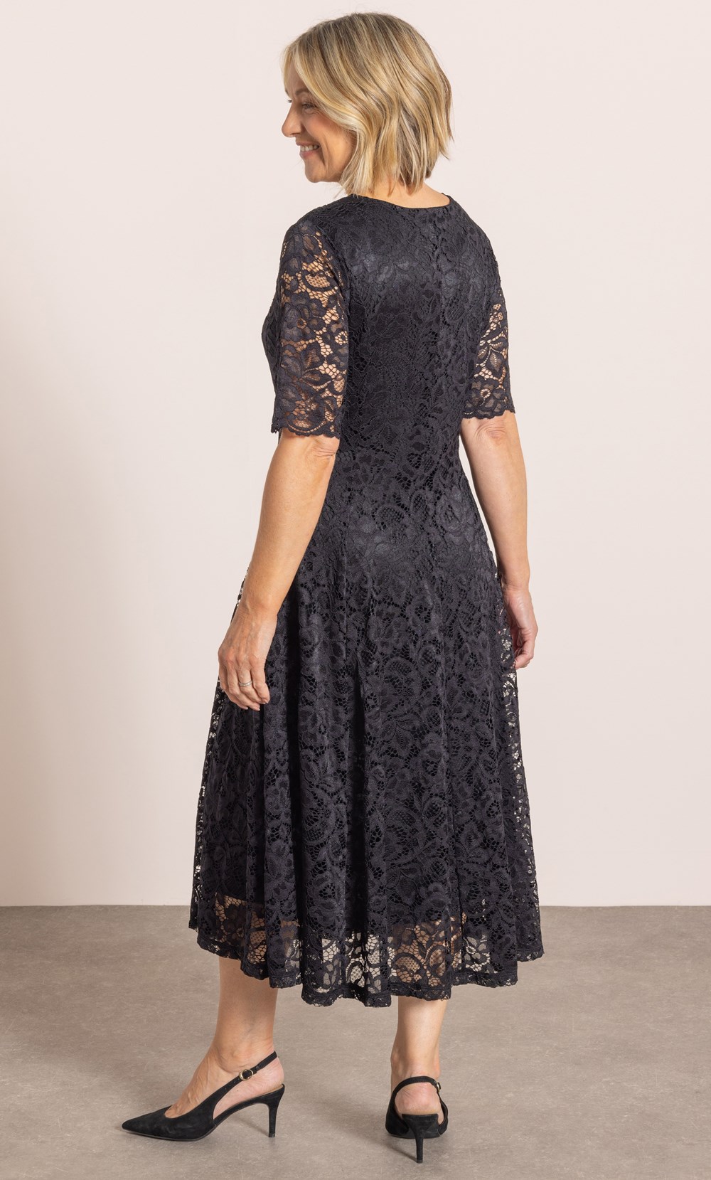 Anna Rose Embellished Lace Midi Dress