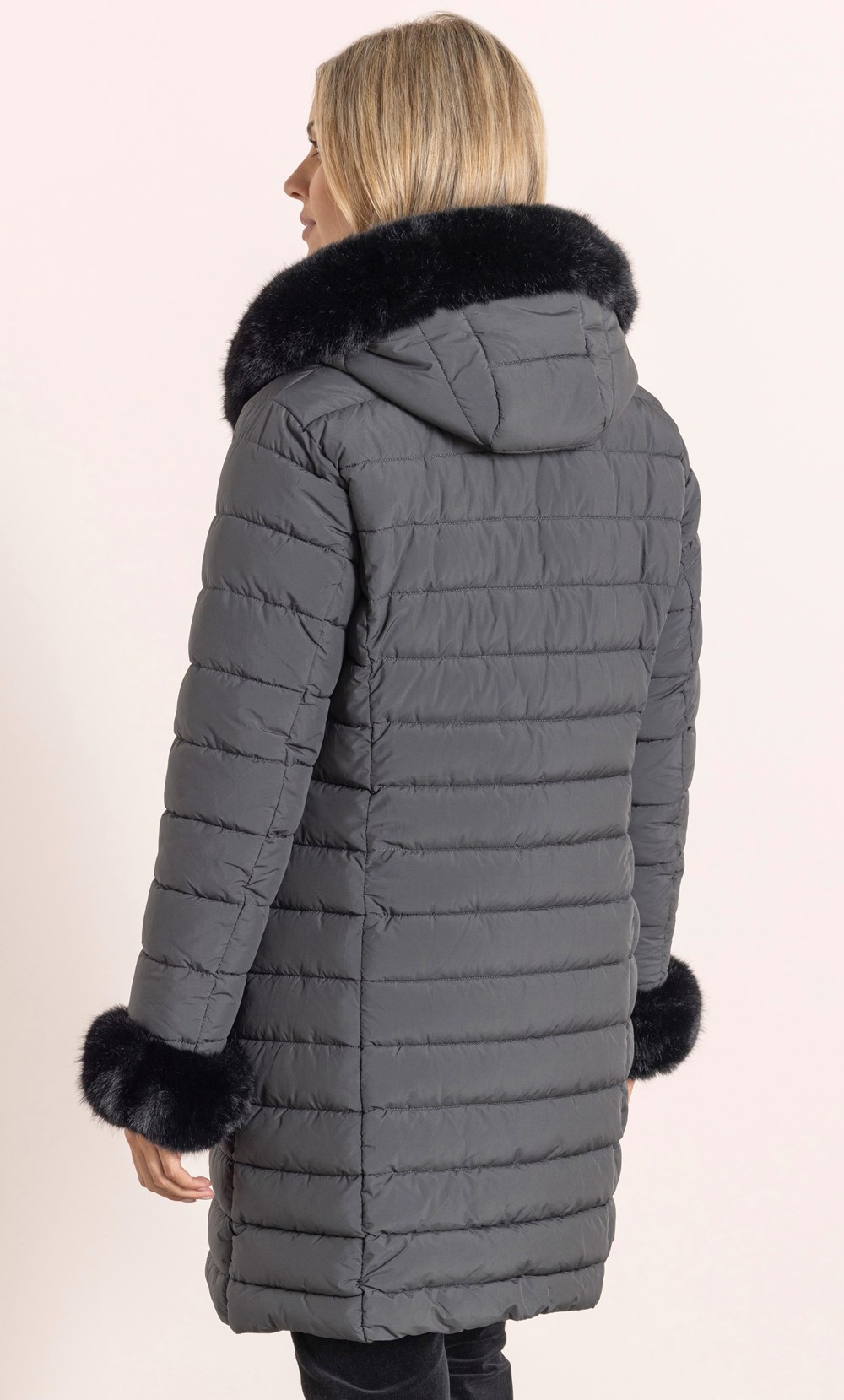 Faux Fur Trimmed Hooded Puffer Coat