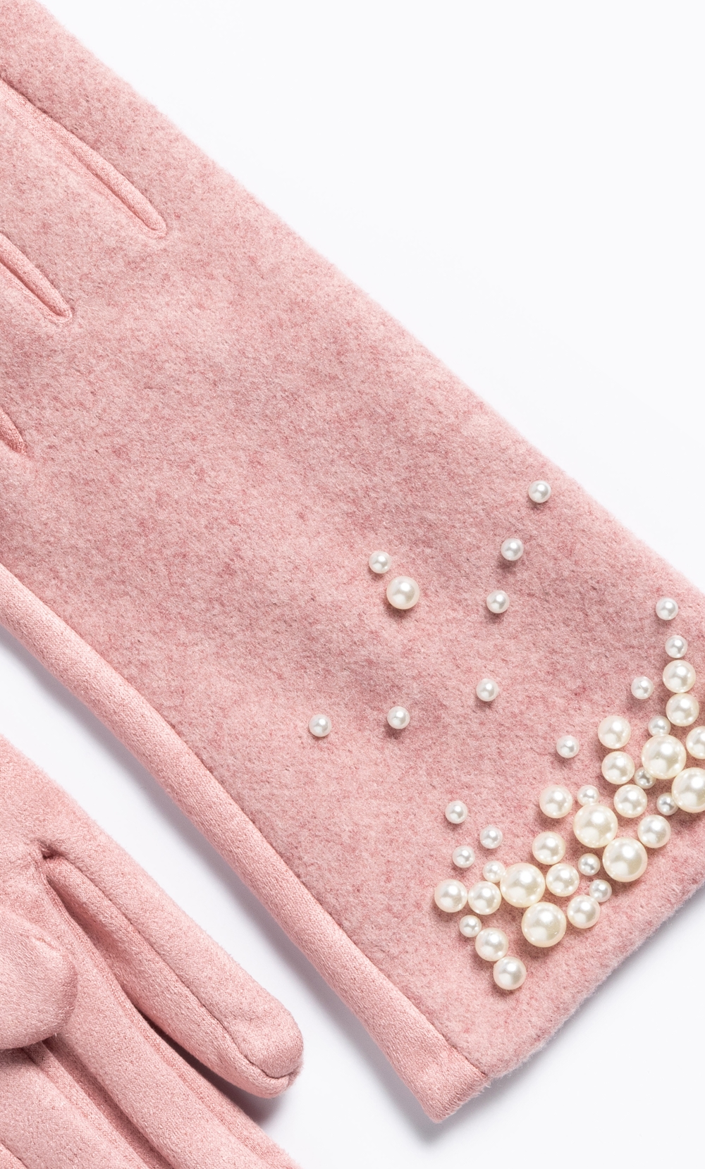 Faux Pearl Embellished Touchscreen Gloves