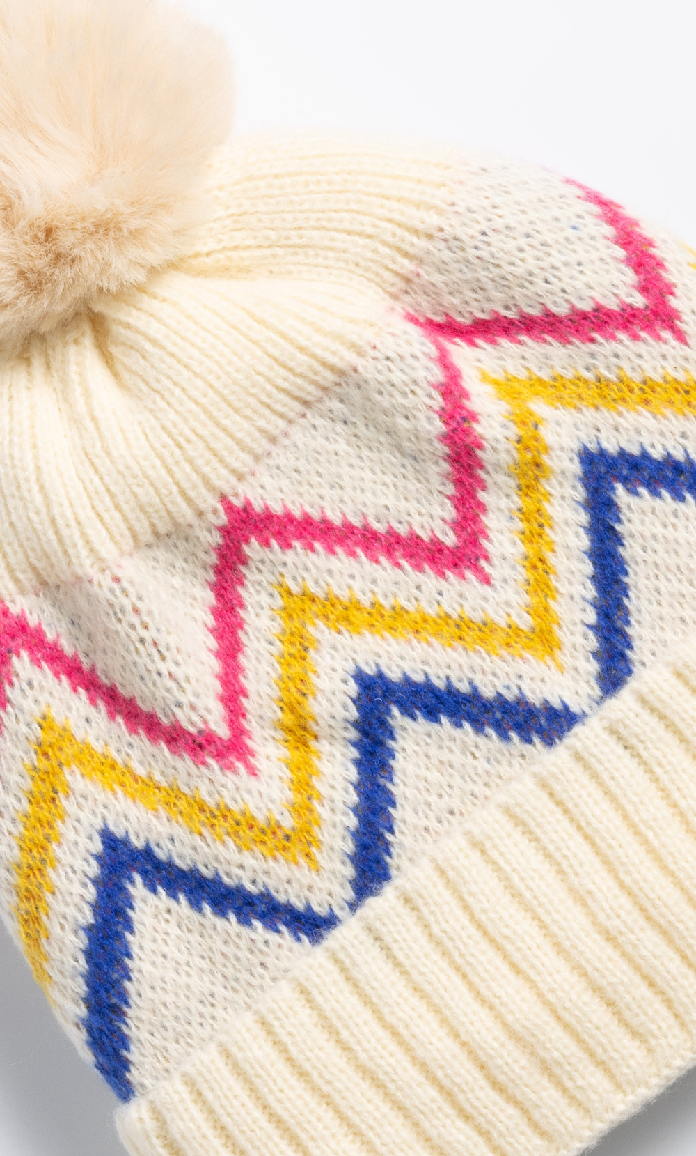 Pom Pom Zig Zag Bobble Hat