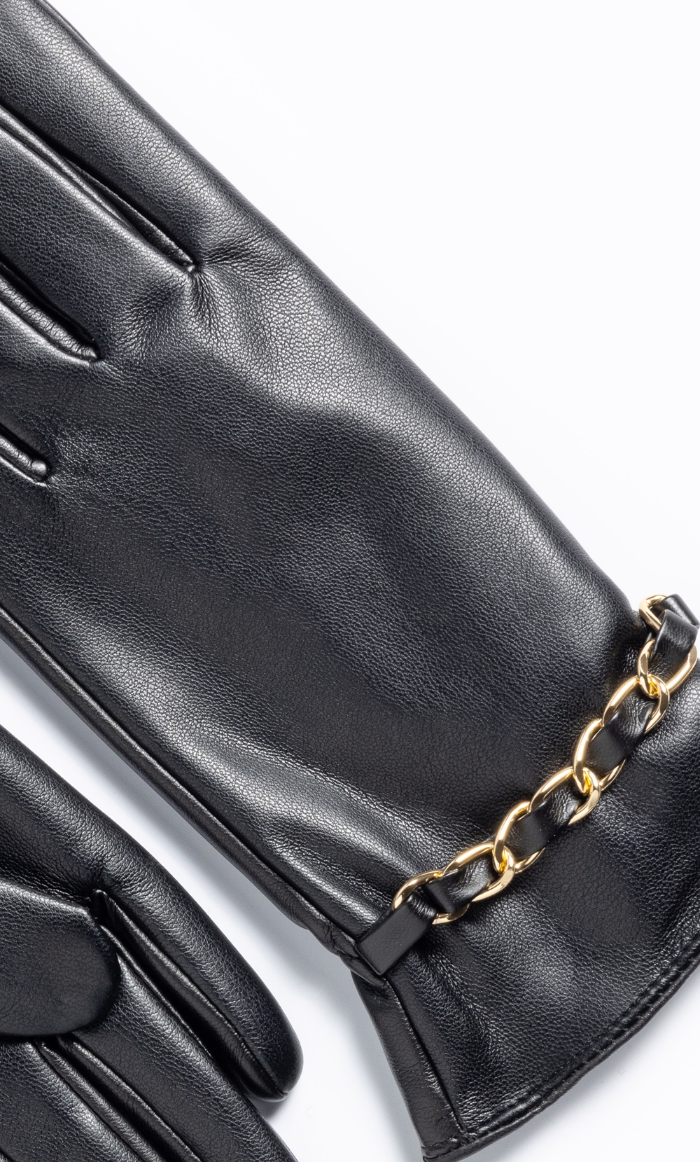 Chain Faux Leather Gloves