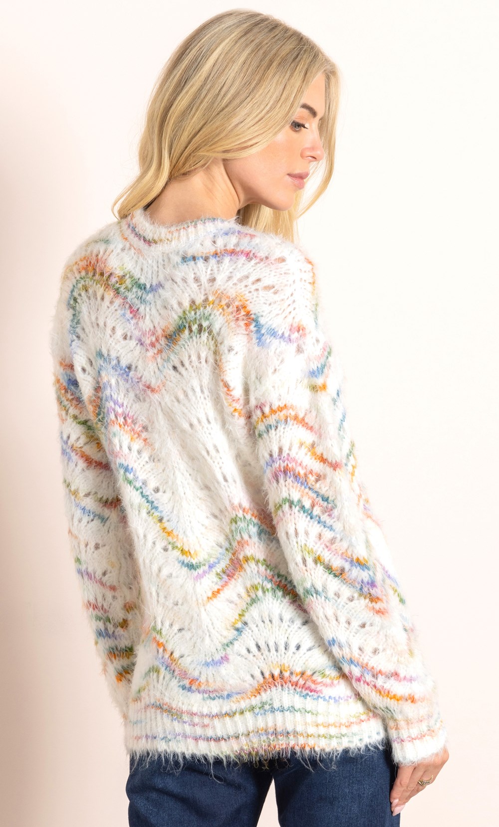 Rainbow Yarn Loose Knit Jumper