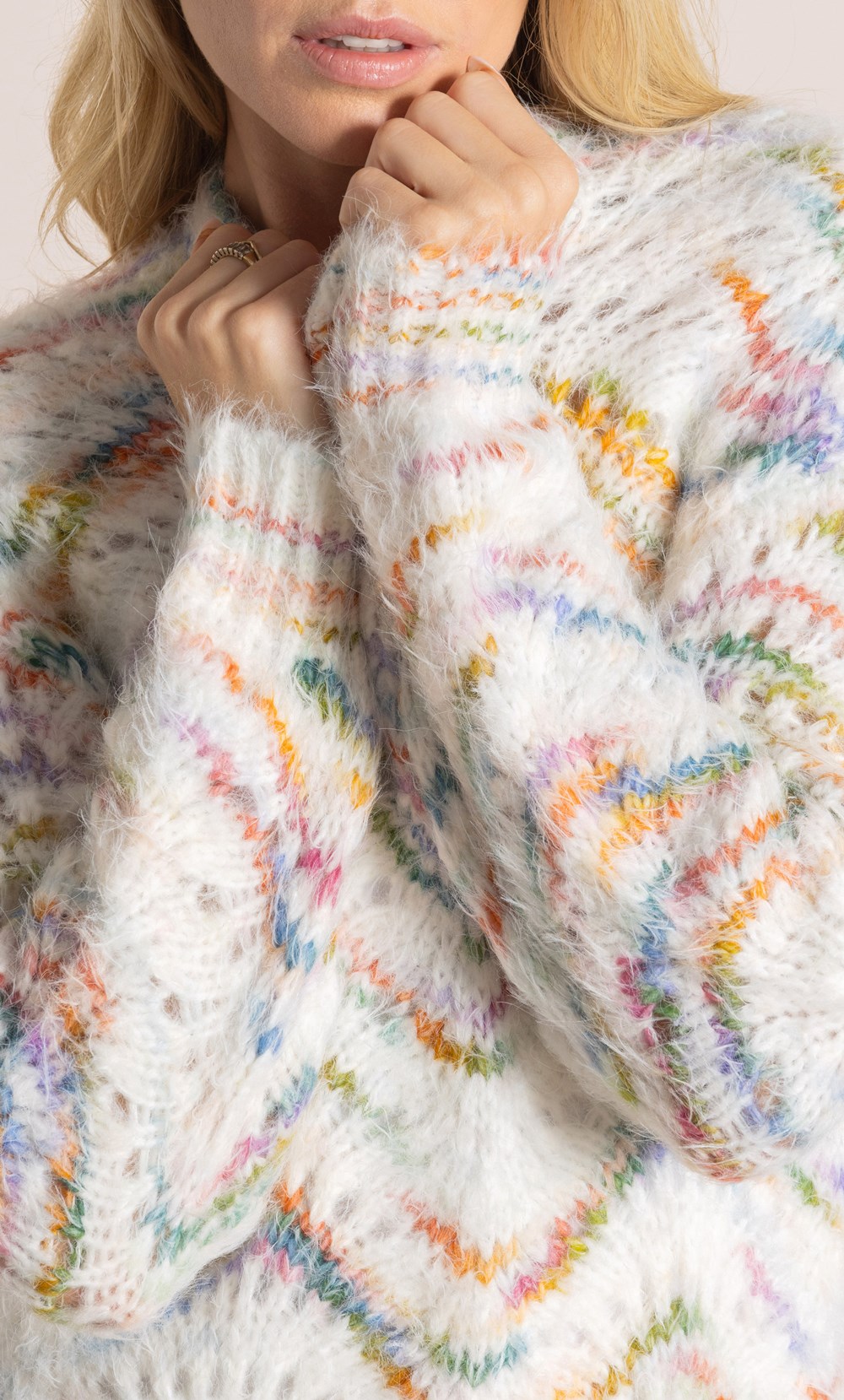 Rainbow Yarn Loose Knit Jumper