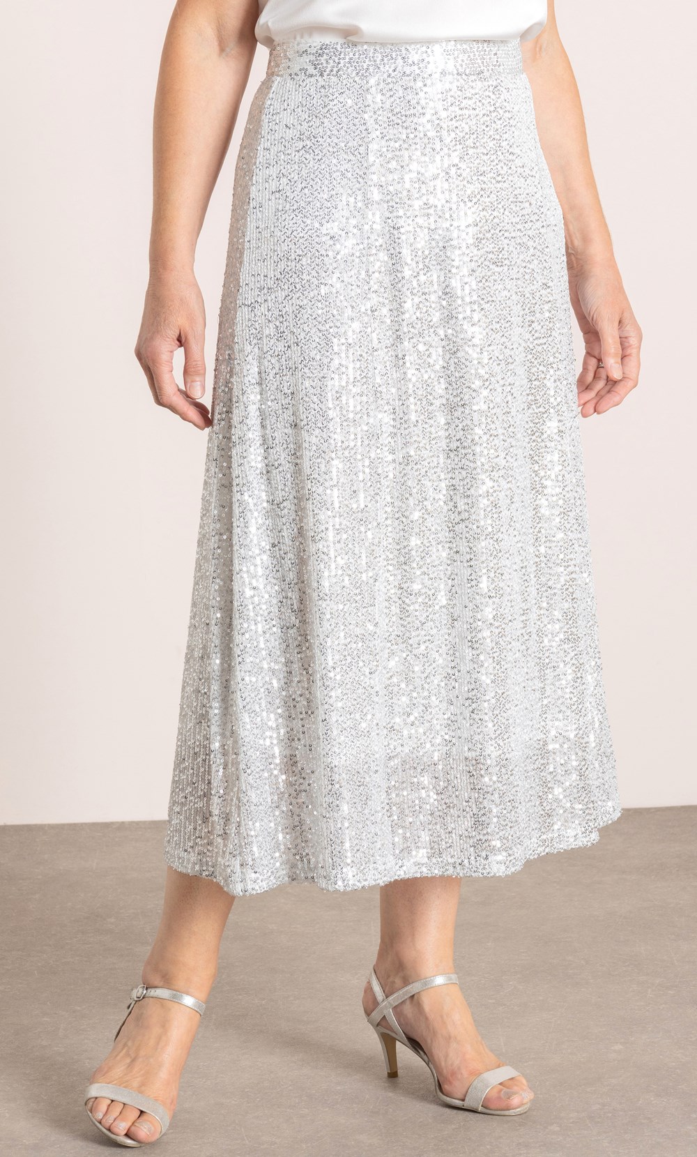 Anna Rose Sequin Mesh Midi Skirt