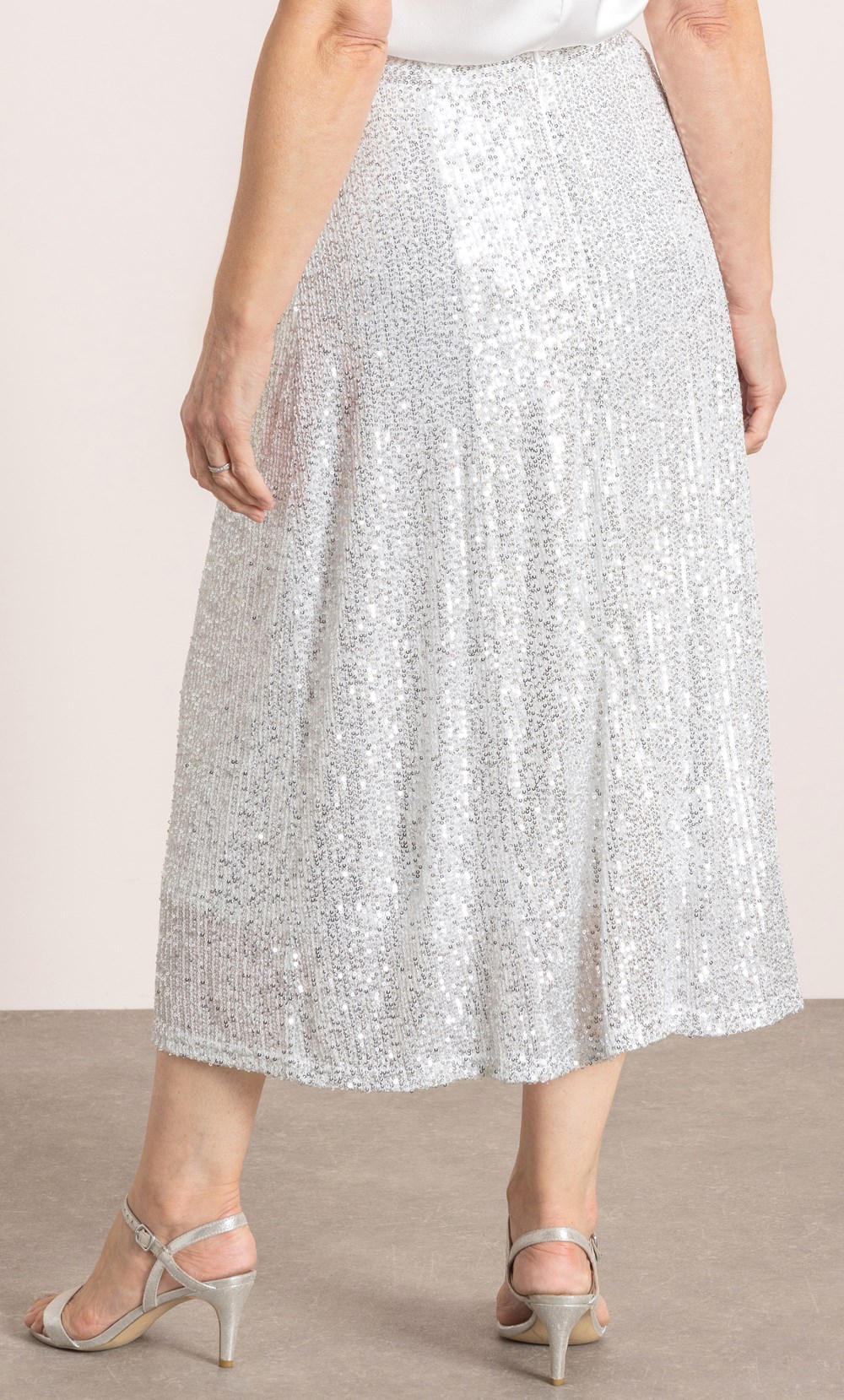 Anna Rose Sequin Mesh Midi Skirt