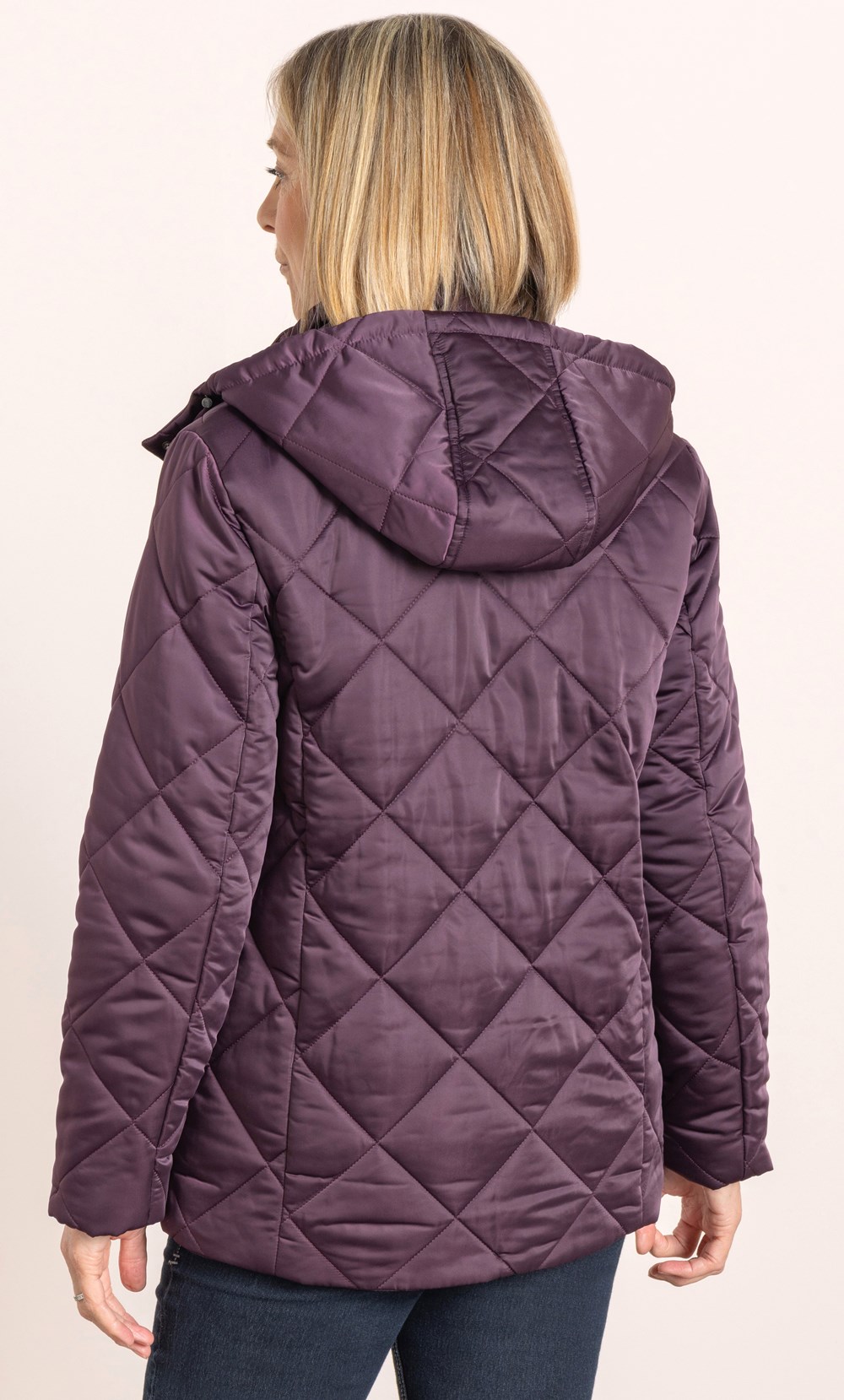 Anna Rose Hooded Diamond Quilted Coat