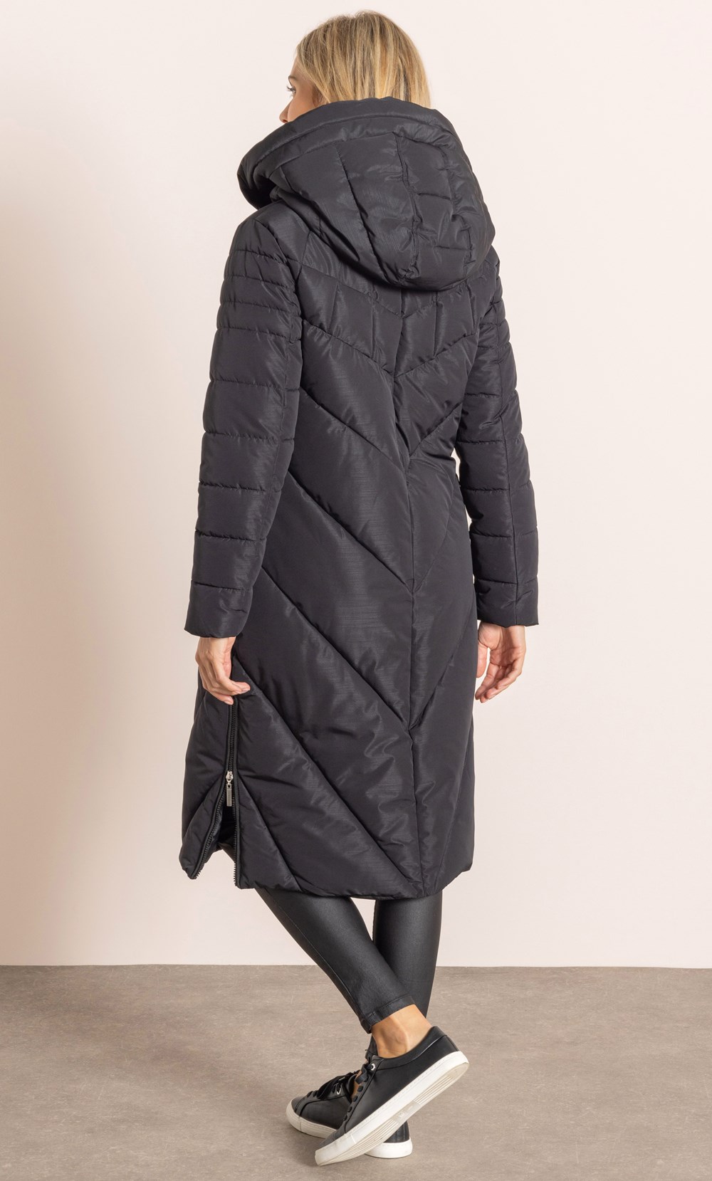 Hooded Long Quilted Coat