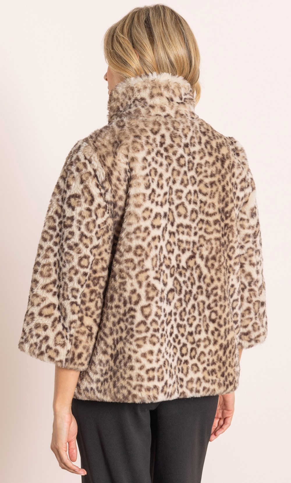 Leopard Print Faux Fur Coat