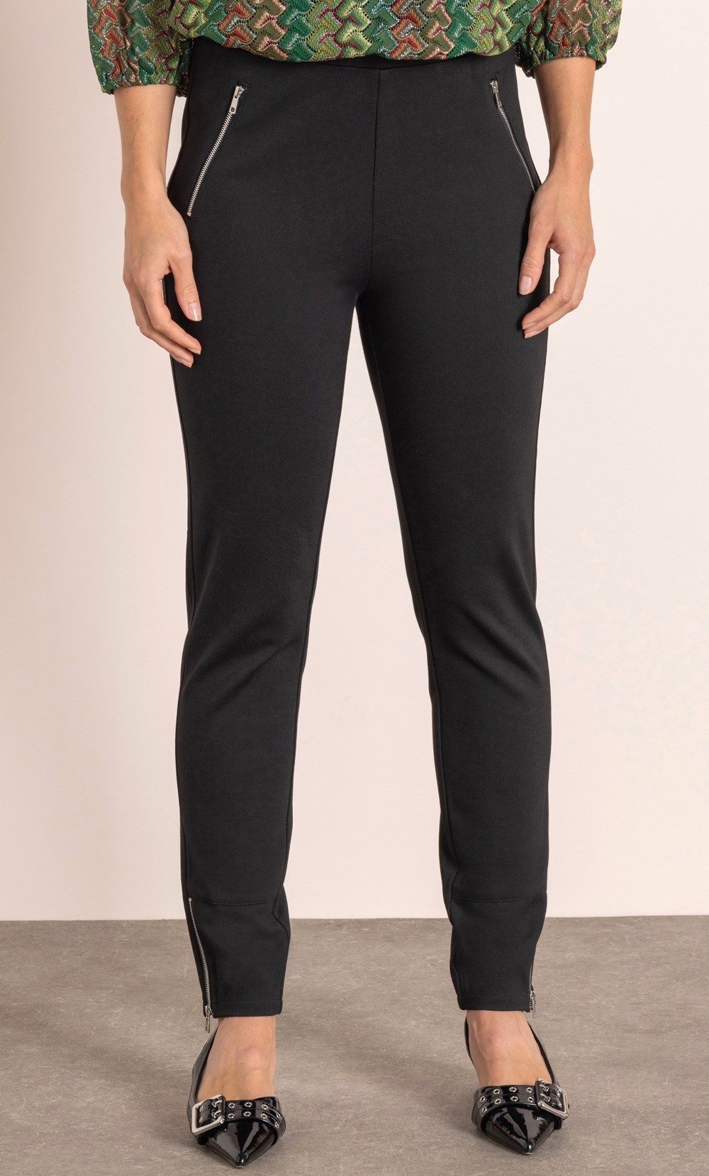 Ponte Skinny Fit Pull On Trousers