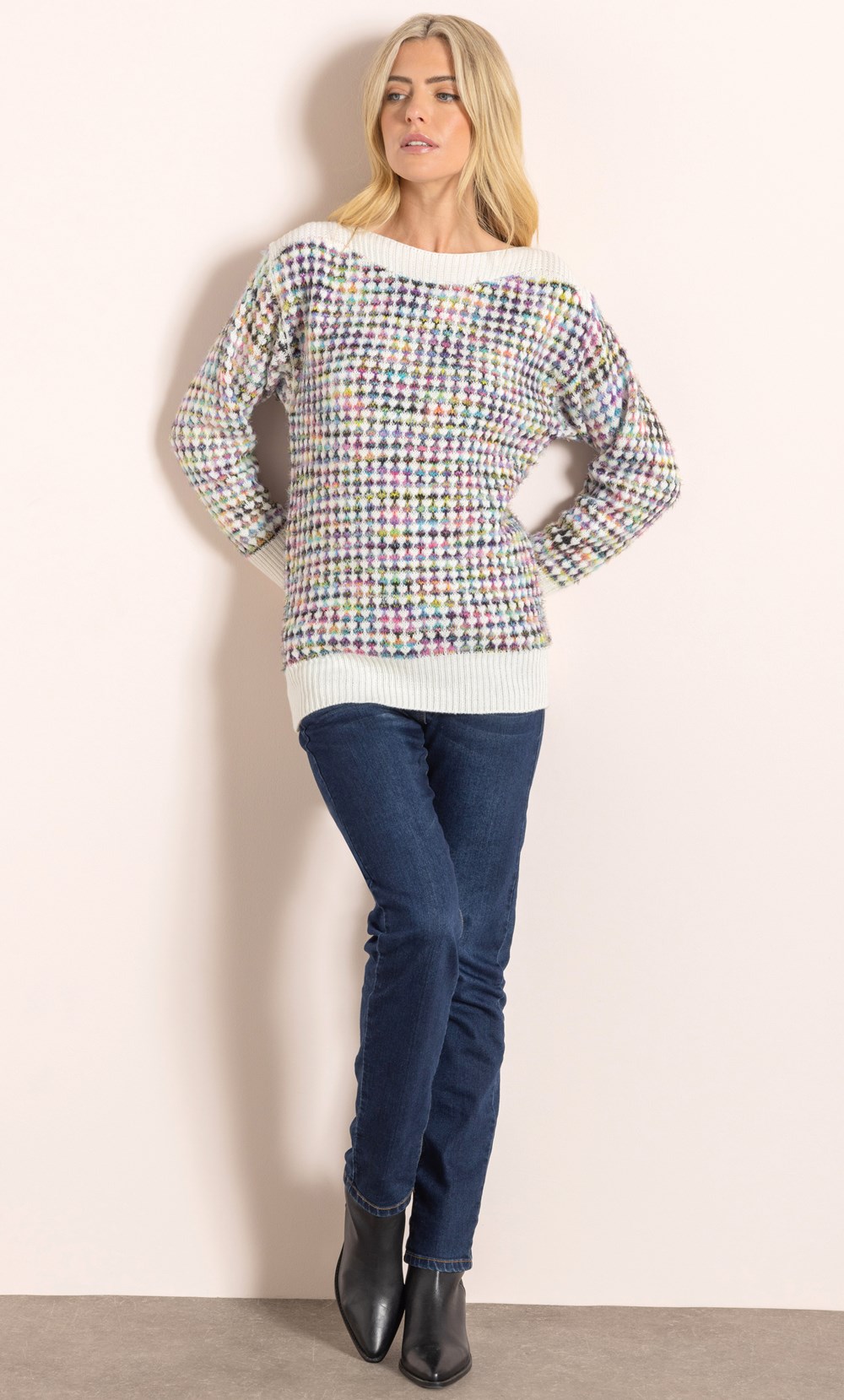 Rainbow Knitted Long Sleeve Jumper