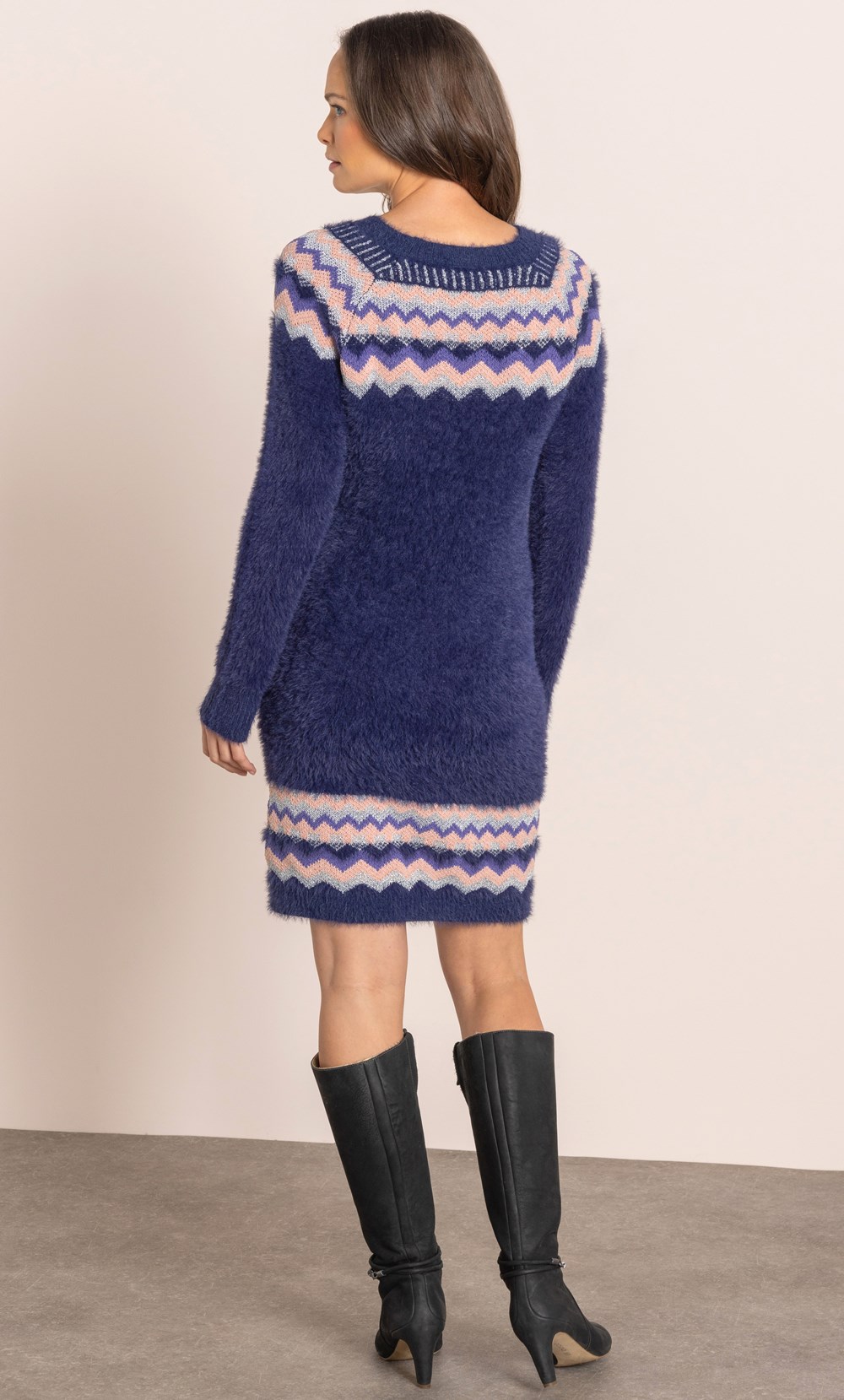 Zigzag Border Jumper Dress