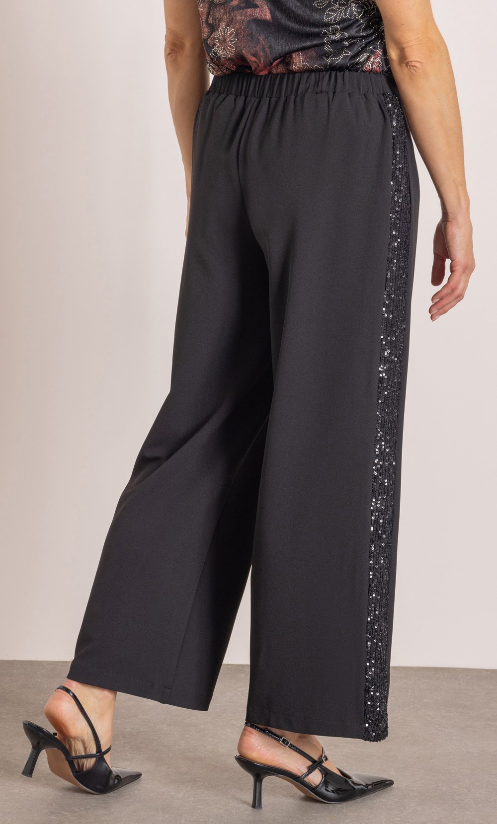 Embellished Wide Leg Trousers