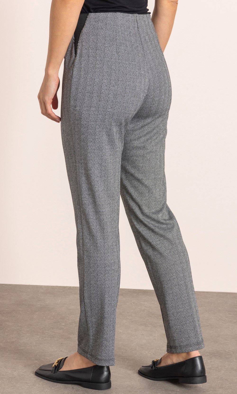 Herringbone Pull On Trousers