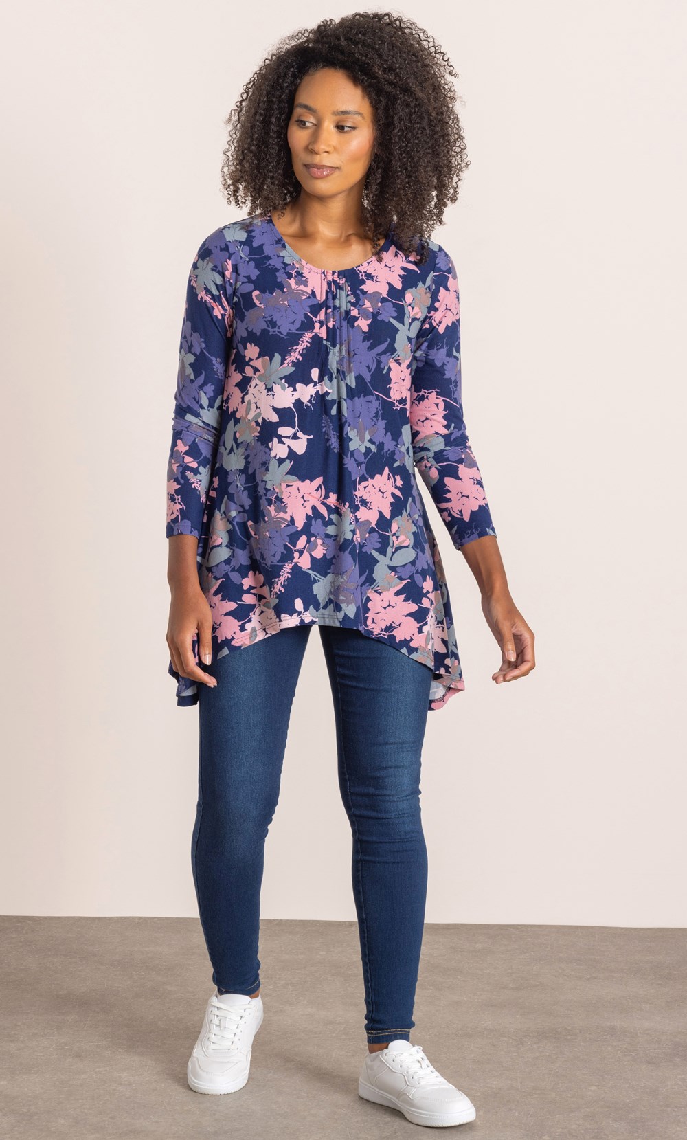 Hanky Hem Printed Jersey Top