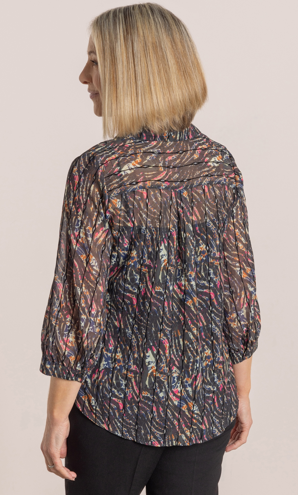 Anna Rose Printed Shimmer Blouse