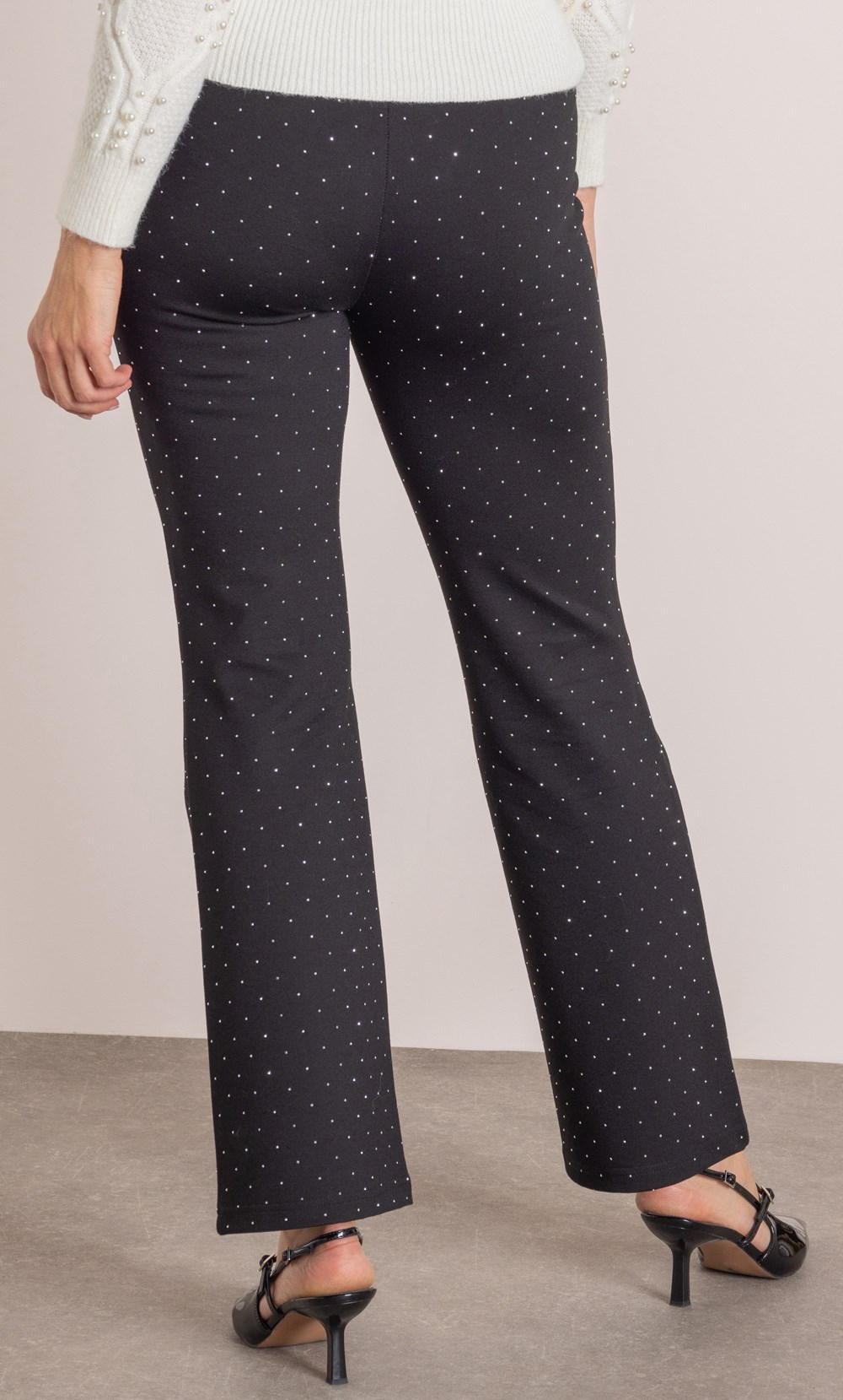 Embellished Kick Flare Ponte Trousers