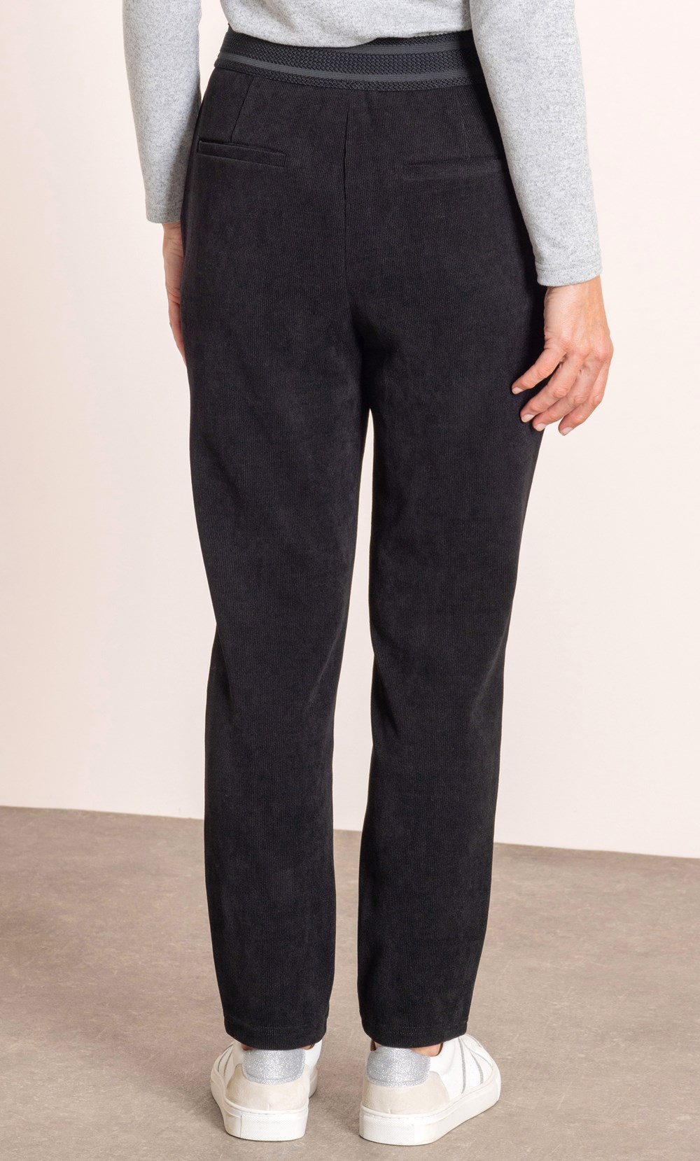 Anna Rose Slim Leg Velour Cord Trousers