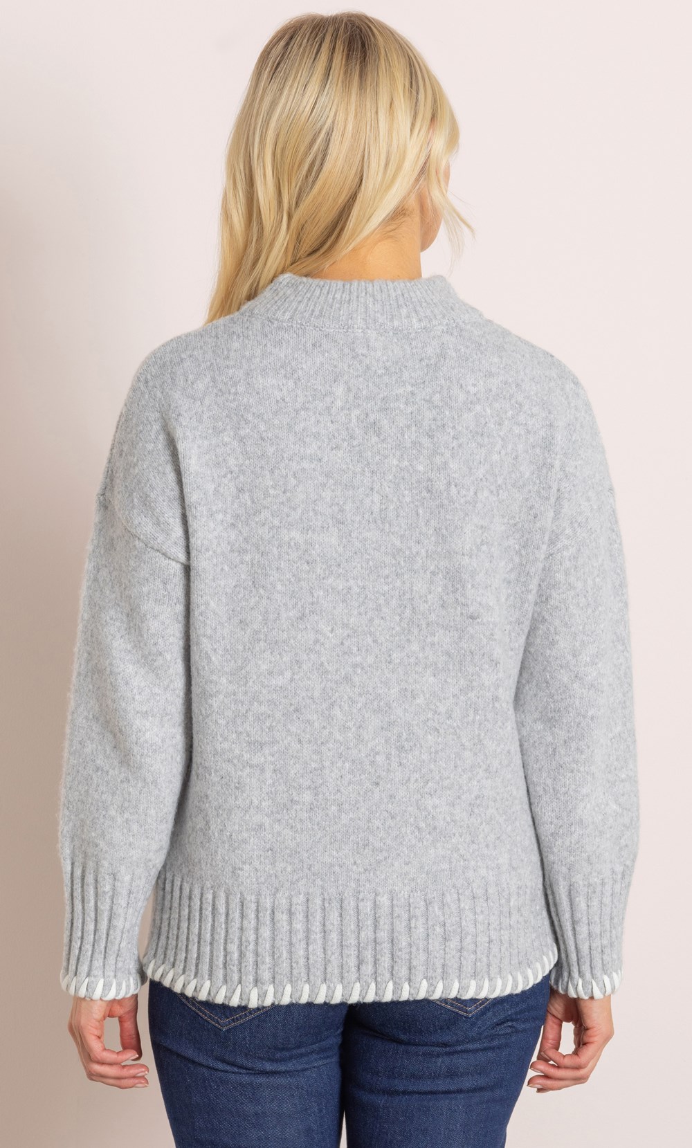 Contrast Stitch Hem Jumper