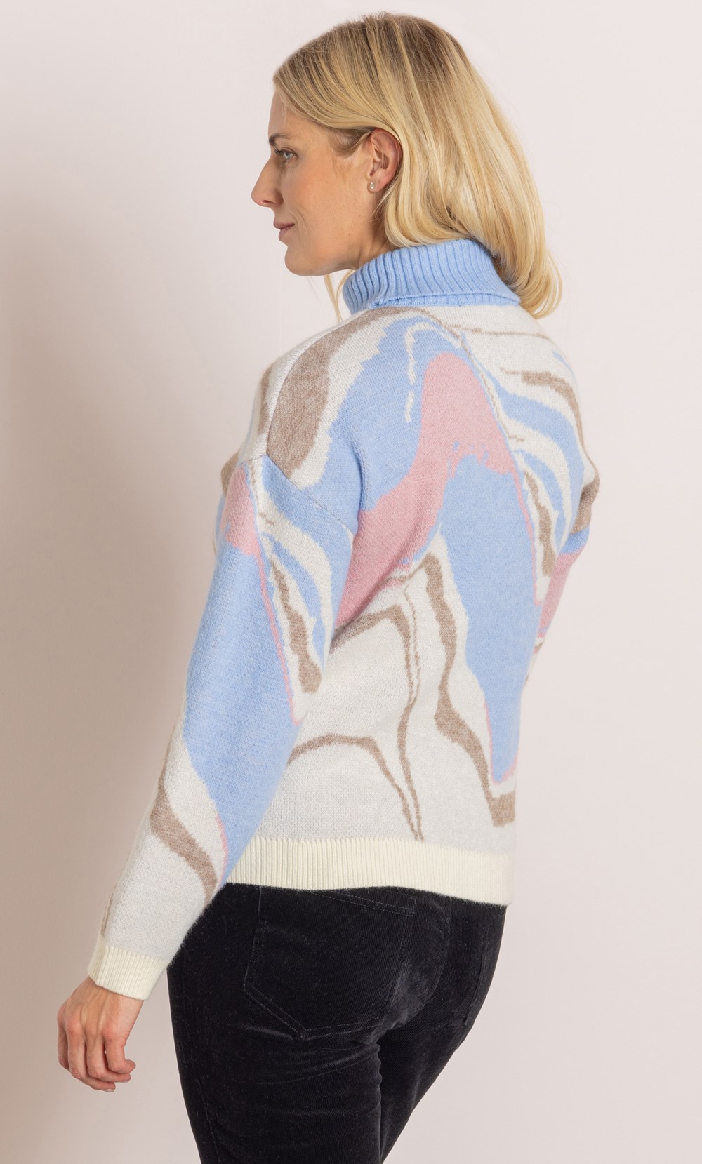 Roll Neck Marbled Jumper