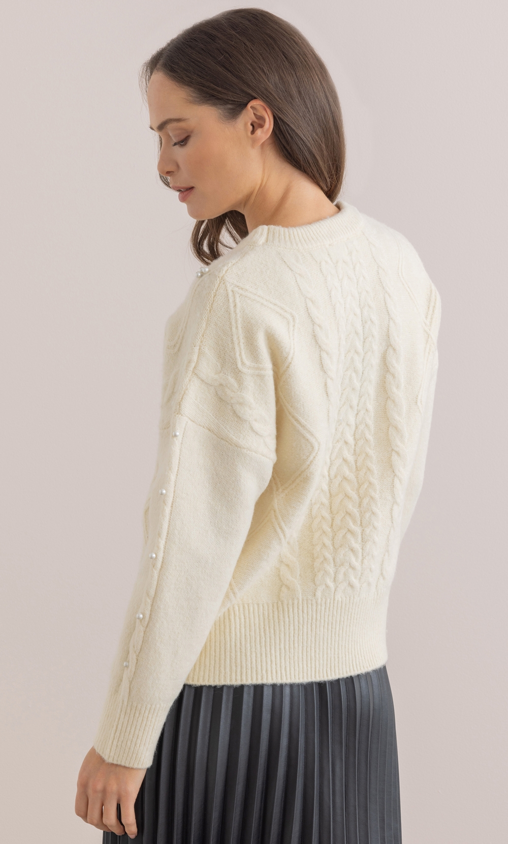 Embellished Cable Knit Jumper