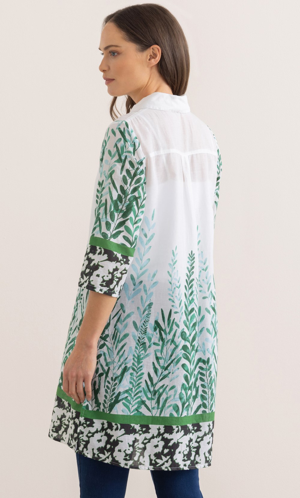 Border Printed Cotton Tunic Top