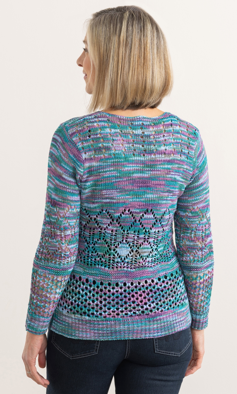 Anna Rose Open Knit Space Dye Jumper