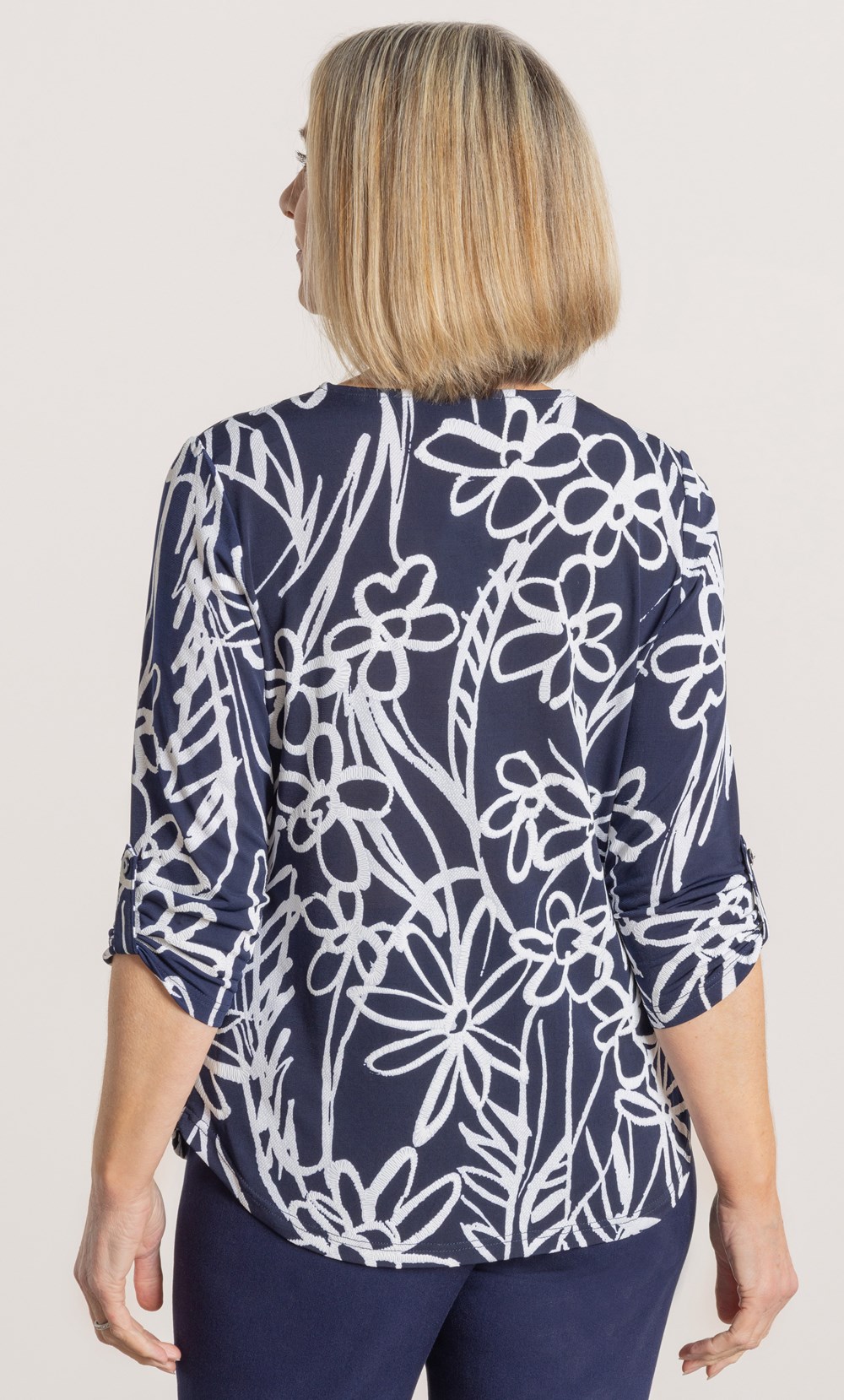 Anna Rose Textured Floral Print Top