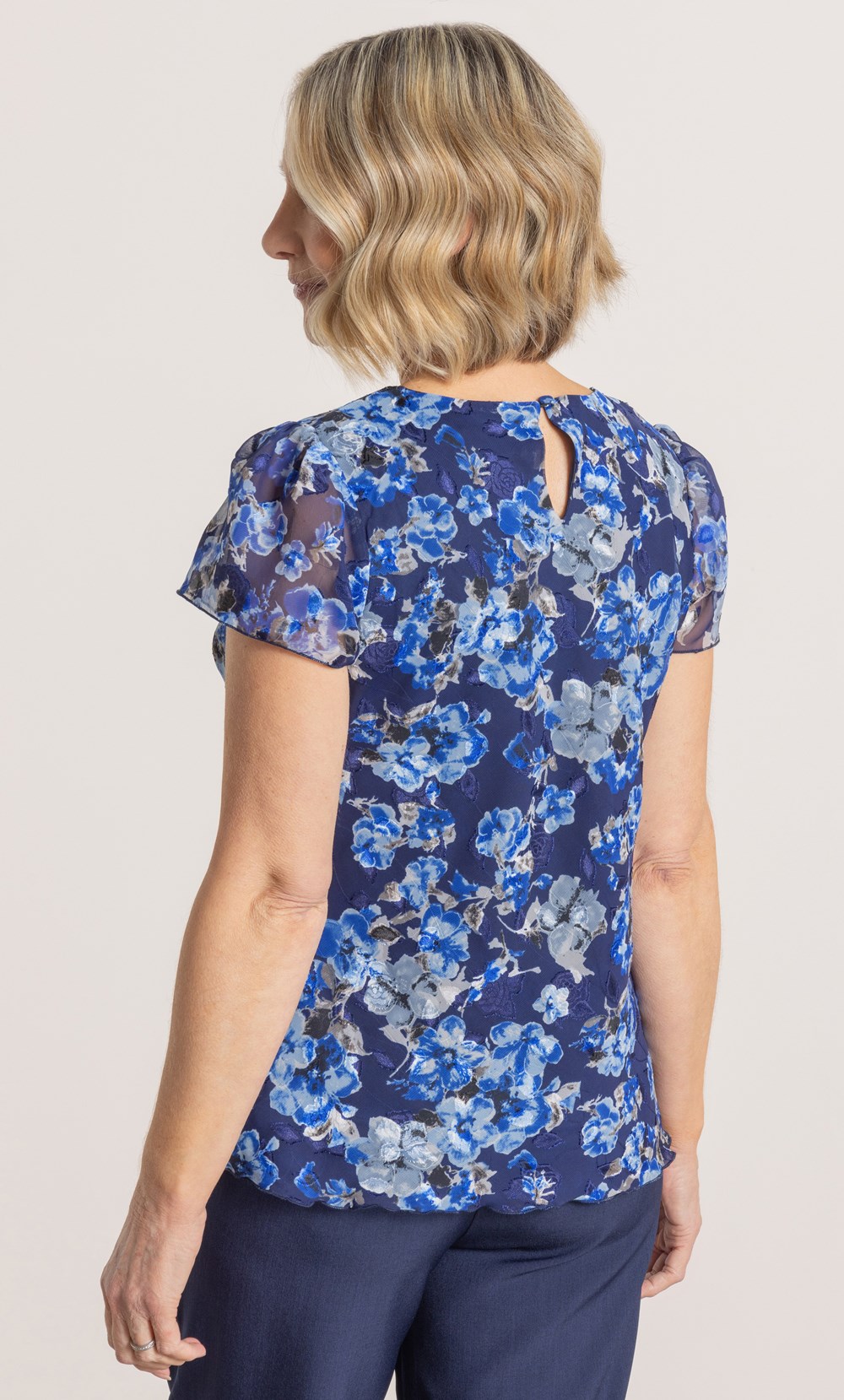 Anna Rose Bias Cut Floral Print Top