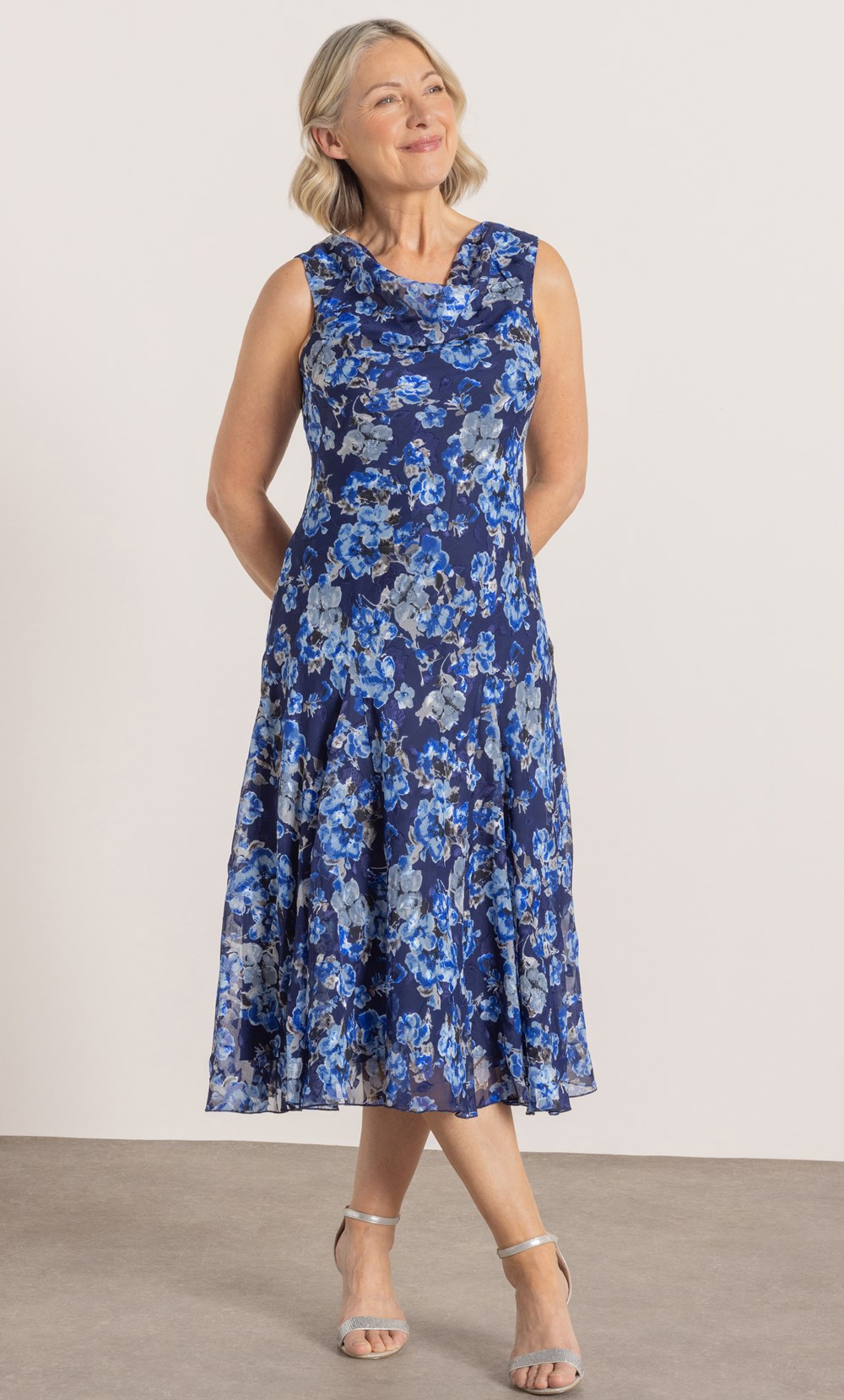 Anna Rose Bias Cut Floral Print Dress