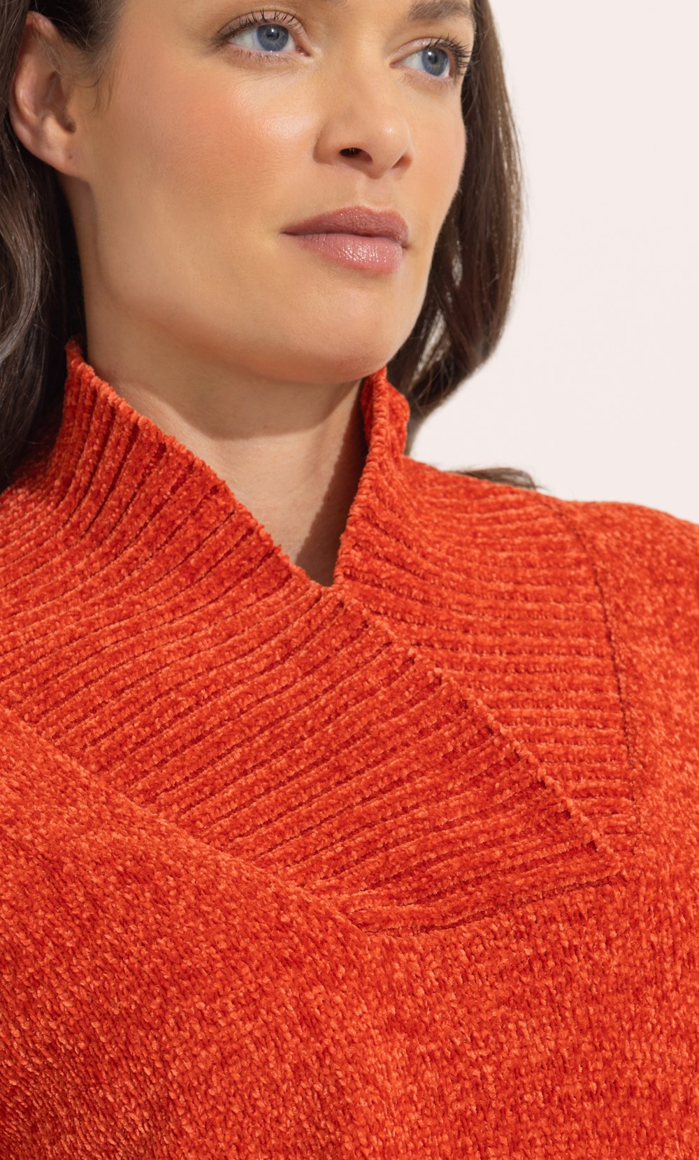 Chenille Long Sleeve Collared Jumper