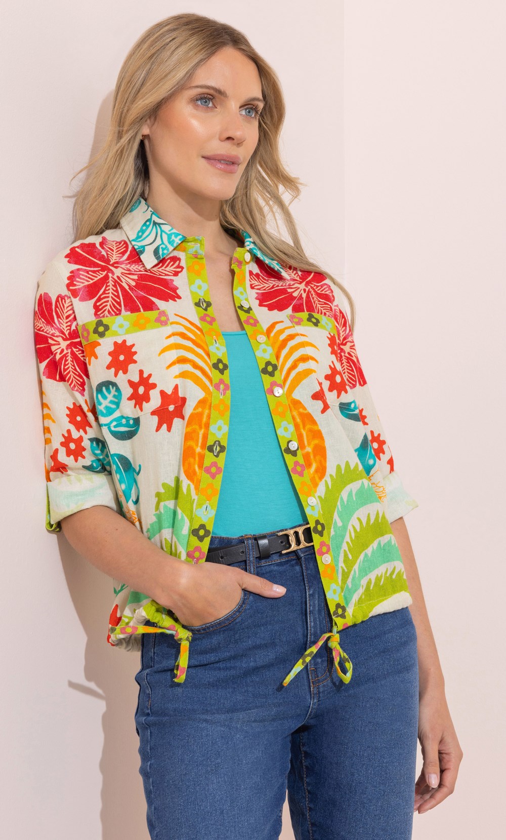 Tropical Printed Cotton Jacket