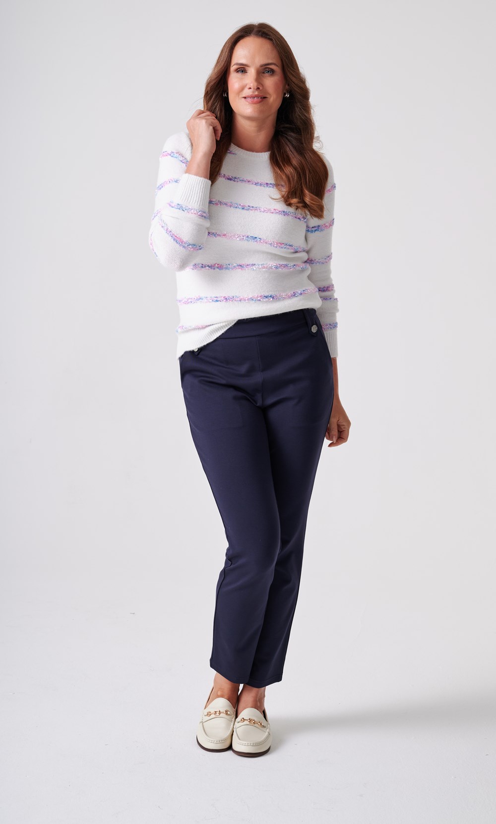 Anna Rose Textured Stripe Knitted Top