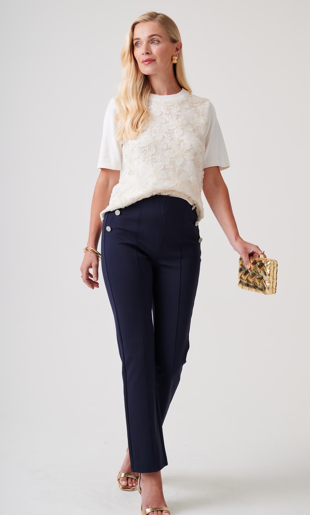Floral Embellished Knitted Top