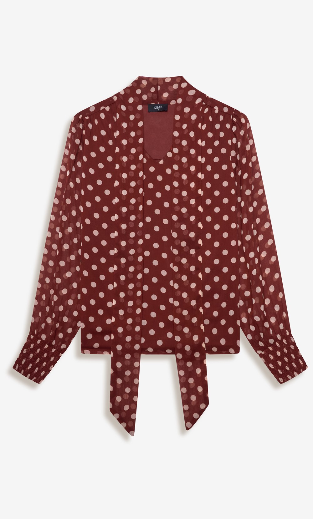 Polka Dot Tie Neck Top